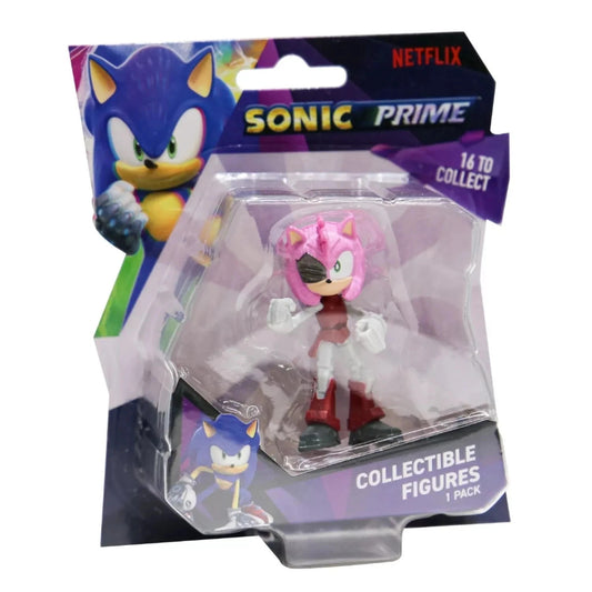 Confezione blister Collectible Figures 1 Pack di Amy Rose da Sonic Prime con grafica Netflix
