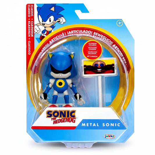 Confezione dell'action figure Metal Sonic da 10 cm marca Jakks Pacific con licenza ufficiale Sonic The Hedgehog