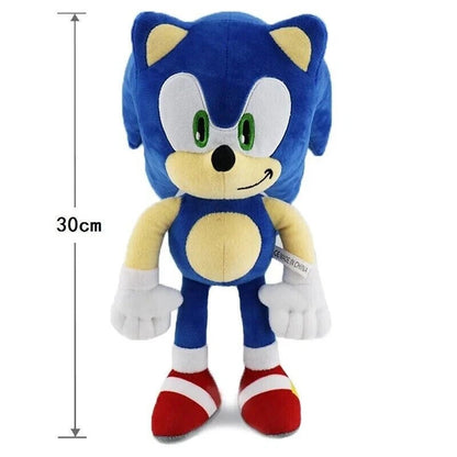 Peluche di Sonic the Hedgehog da 30 cm in piedi con pelliccia blu, scarpe rosse e guanti bianchi