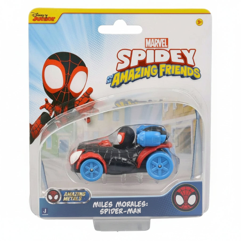 Confezione del veicolo in metallo Amazing Metals di Miles Morales Spider-Man della serie Spidey and His Amazing Friends marca Jada Toys