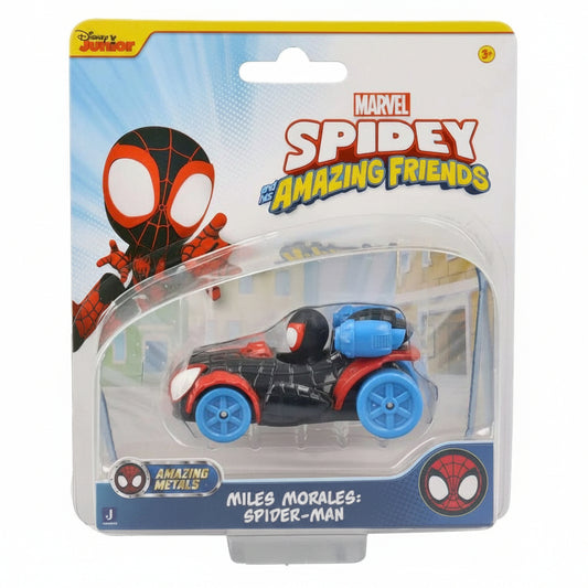 Confezione del veicolo in metallo Amazing Metals di Miles Morales Spider-Man della serie Spidey and His Amazing Friends marca Jada Toys