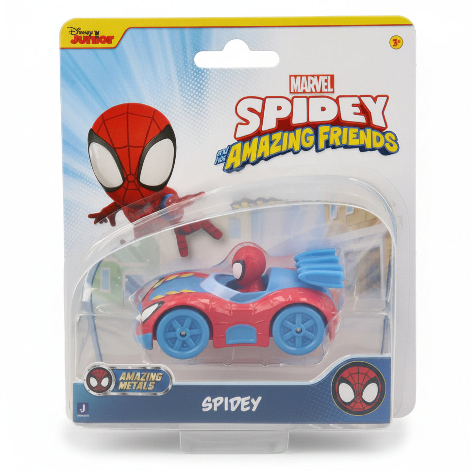 Confezione del veicolo in metallo Spidey Amazing Metals della serie Spidey and His Amazing Friends marca Jazwares