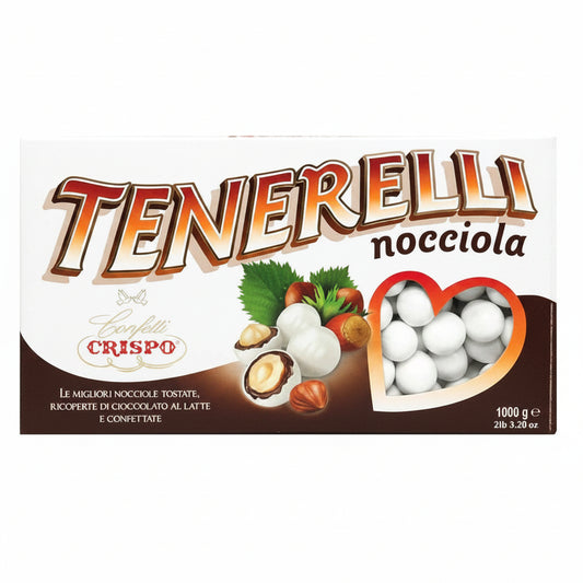 Confetti Crispo Tenerelli Nocciola e Cioccolato al Latte Bianchi - Confezione 1 kg