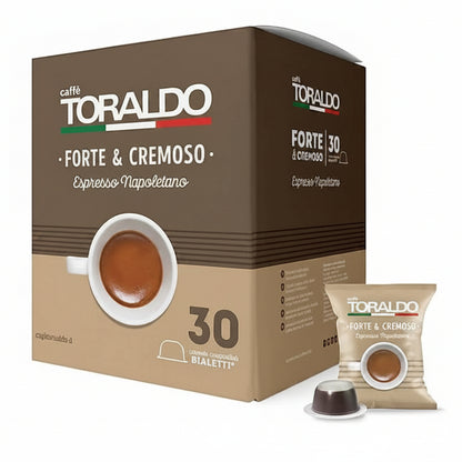 Toraldo Forte & Cremosi Capsule Compatibili Bialetti Caffè - Confezione da 30 Capsule