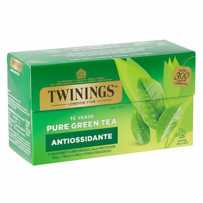Twinings Tè Verde Pure Green Tea Antiossidante - Confezione da 25 Bustine Sigillate