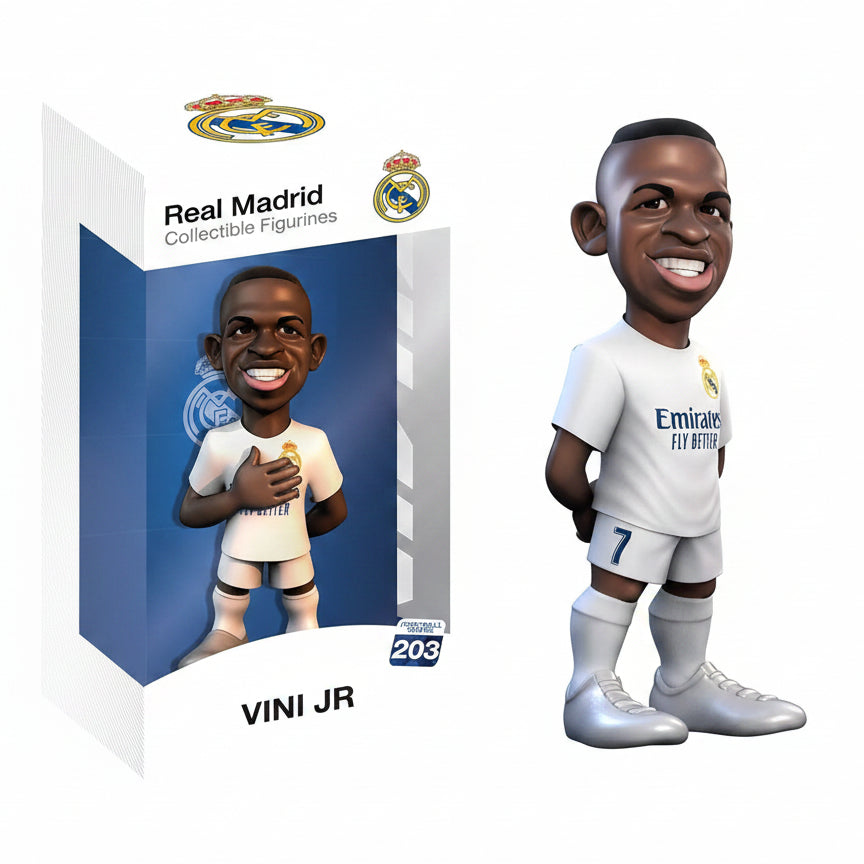 Statuetta collezionabile di Vini Jr del Real Madrid con la sua confezione espositiva ufficiale numero 203