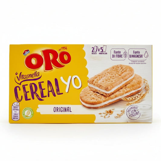 Oro Vitasnella Cereal Yo Original - Biscotti Ripieni con Yogurt - Confezione Scorta 20x5 Biscotti Monoporzione